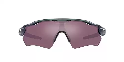 Oakley Men's OO9208 Radar EV Path Rectangular Sunglasses, Matte Silver on Blue Colorshift Fade/Prizm Road Black, 38 mm