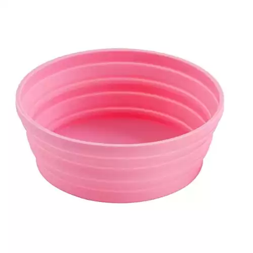 Ecoart Silicone Expandable Collapsible Bowl for Travel Camping Hiking (Pink(L))