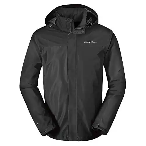 Eddie Bauer Men's Rainfoil Packable Jacket, Waterproof, Dark Smoke, Small