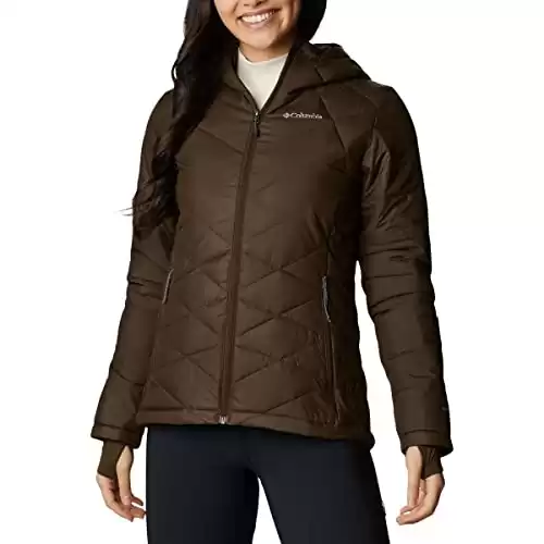 Columbia Women's Standard Heavenly Hooded Jacket, Olive Green, X-Small