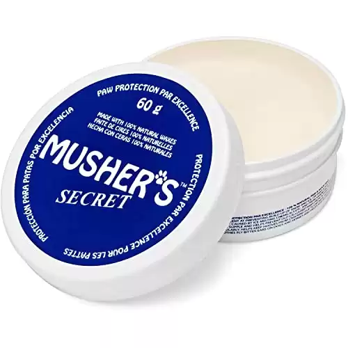 Musher's Secret Dog Paw Wax 60 g (2.1 oz) - Moisturizing Dog Paw Balm that Creates an Invisible Barrier That Protects and Heals Dry Cracked Paws - All-Natural with Vitamin E and Food-Grade Ingred...