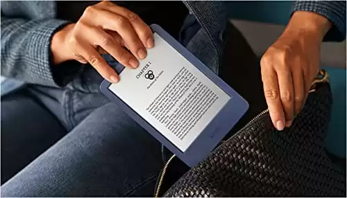 Amazon Kindle – The lightest and most compact Kindle, with extended battery life, adjustable front light, and 16 GB storage – Denim