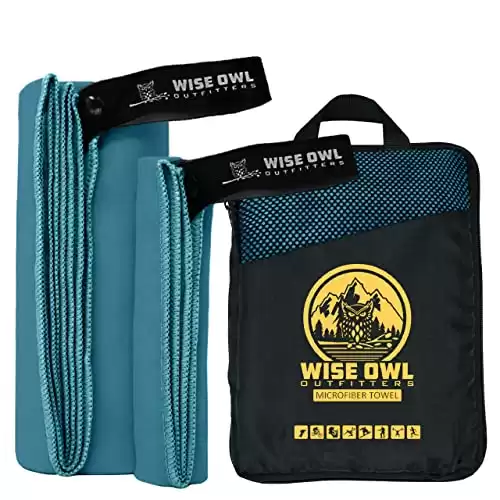 Wise Owl Outfitters Camping Towel Ultra Soft Compact Quick Dry Microfiber - Great for Fitness, Hiking, Yoga, Travel, Sports, Backpacking & The Gym - Free Bonus Hand Towel 24x48 MB