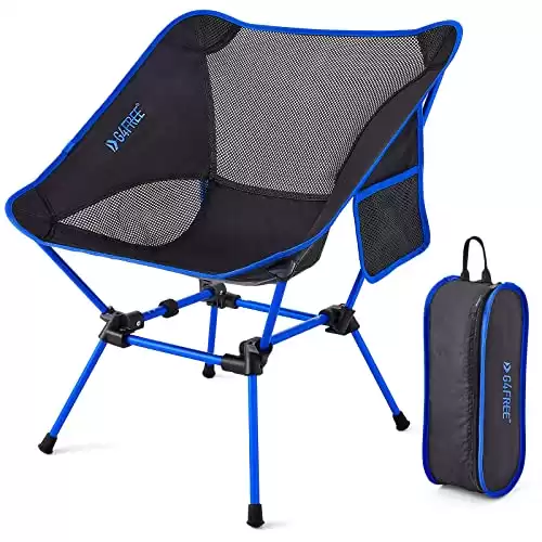 G4Free Camping Chairs, Ultralight Compact Backpacking Folding Chairs Lawn Chairs Heavy Duty 330lbs with Side Pockets Packable for Outdoor Camp Travel Beach Picnic Travel Hiking Navy Blue